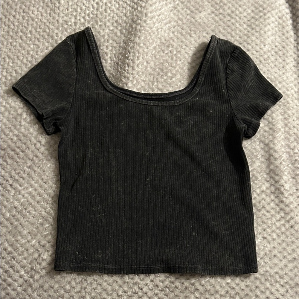 Wild Fable Wide Neck Ribbed Crop Top